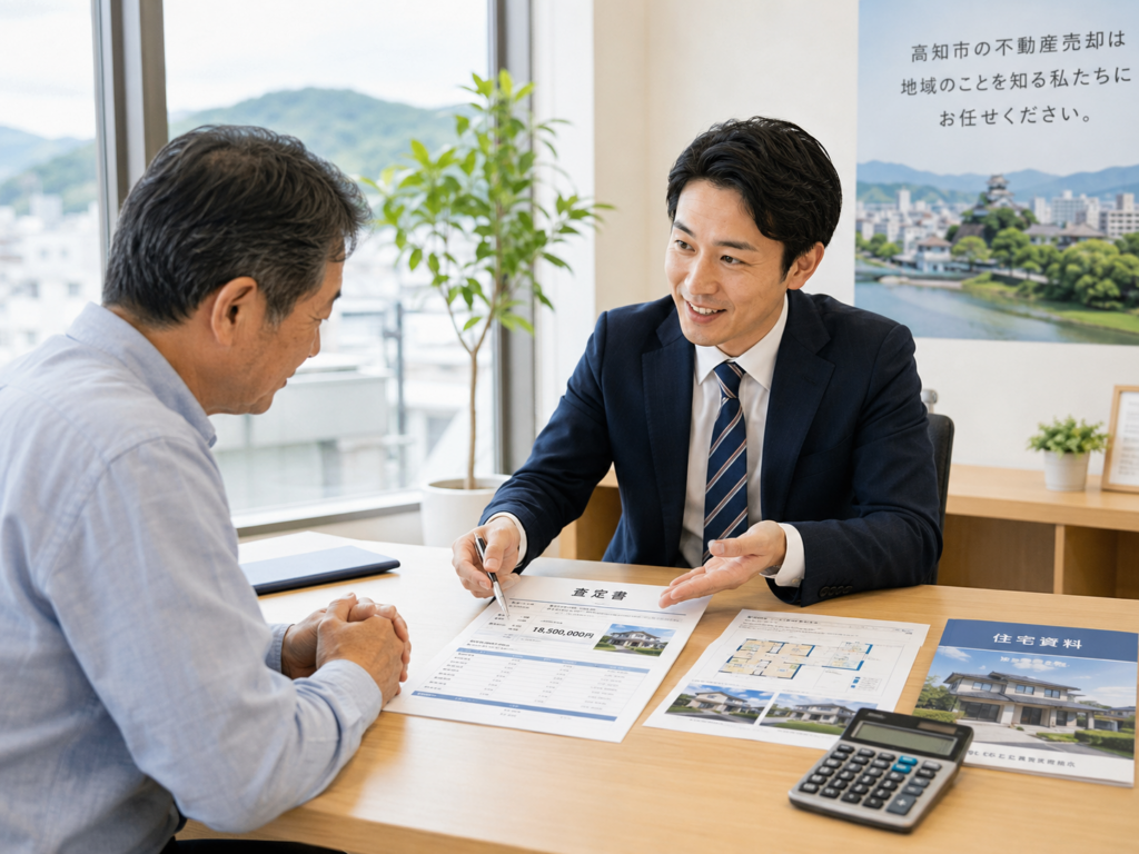 高知市の不動産売却査定で価格や販売戦略を相談する事例イメージ