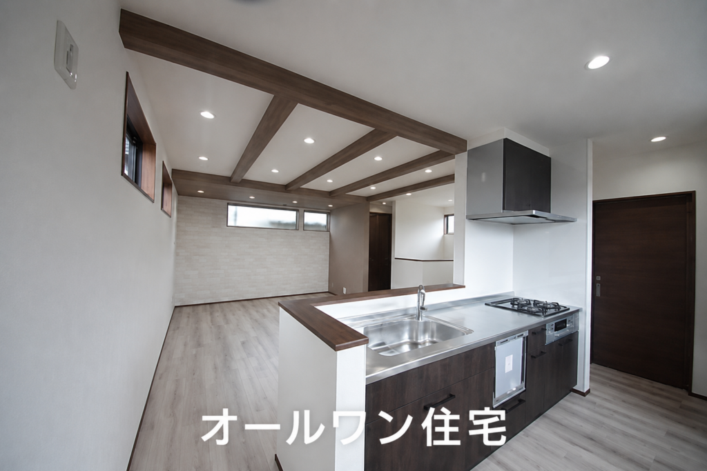 キッチン側からみたリビング